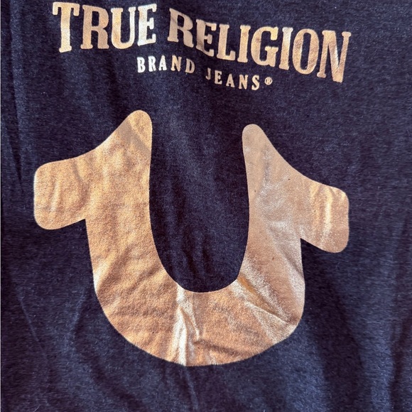 True Religion Charcoal and Gold Tee - Picture 3 of 6